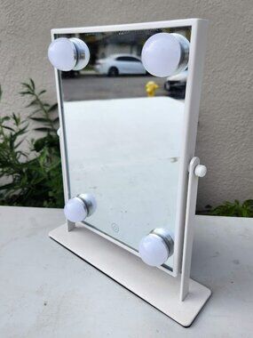 Slim LED Lighted Light Vanity Makeup Mirror White with Lights Tilt Danielle Crea